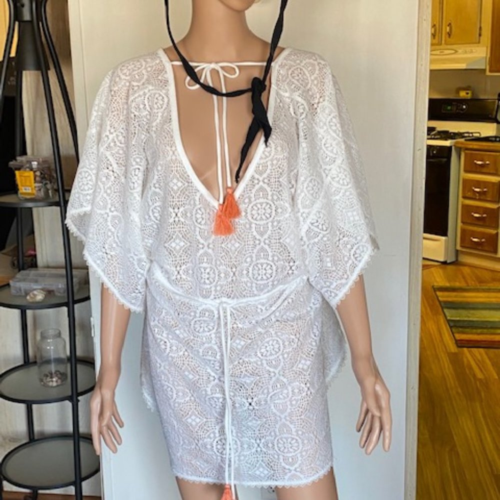 Amazing white bathing suit cover up XL